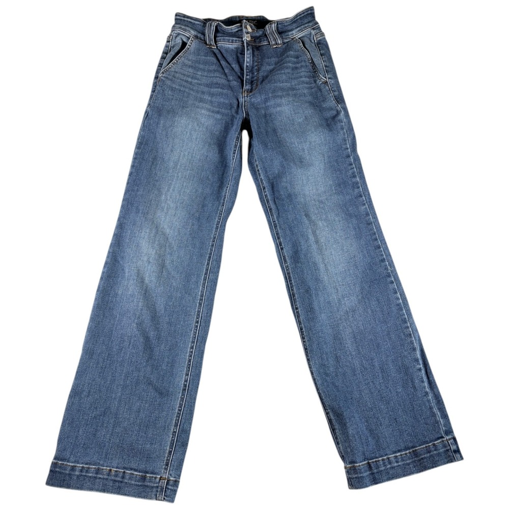 Judy Blues Los Angeles Wide Leg Jeans Womens 7/28 Blue Denim Cotton Medium Wash - Picture 1 of 7